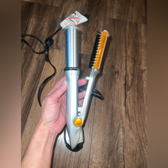 Instyler Tre Milano Model IS 1000. Silver/Orange. Rotating Curling Iron. - Picture 4 of 8